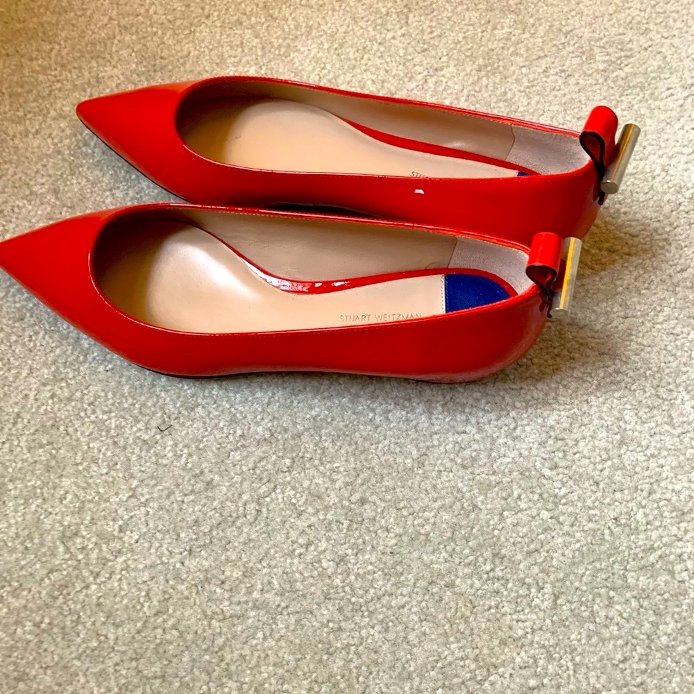 COPY - Stuart Weitzman size 9.5 patent leather red flats NWOT